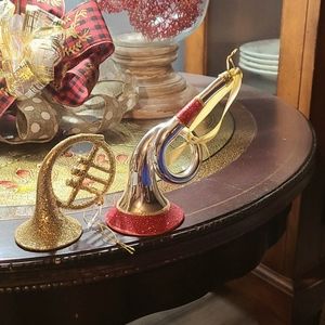 ***SALE*** Horn Christmas Ornaments
